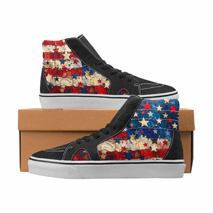 WOMEN'S Patriotic High Top Canvas Streetwear Vivid Custom Streetwear Shoes