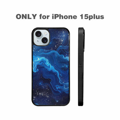 iPhone 15 Plus Case — Galaxy Art Blue Starfield Small Galaxy, Original Design Phone Case