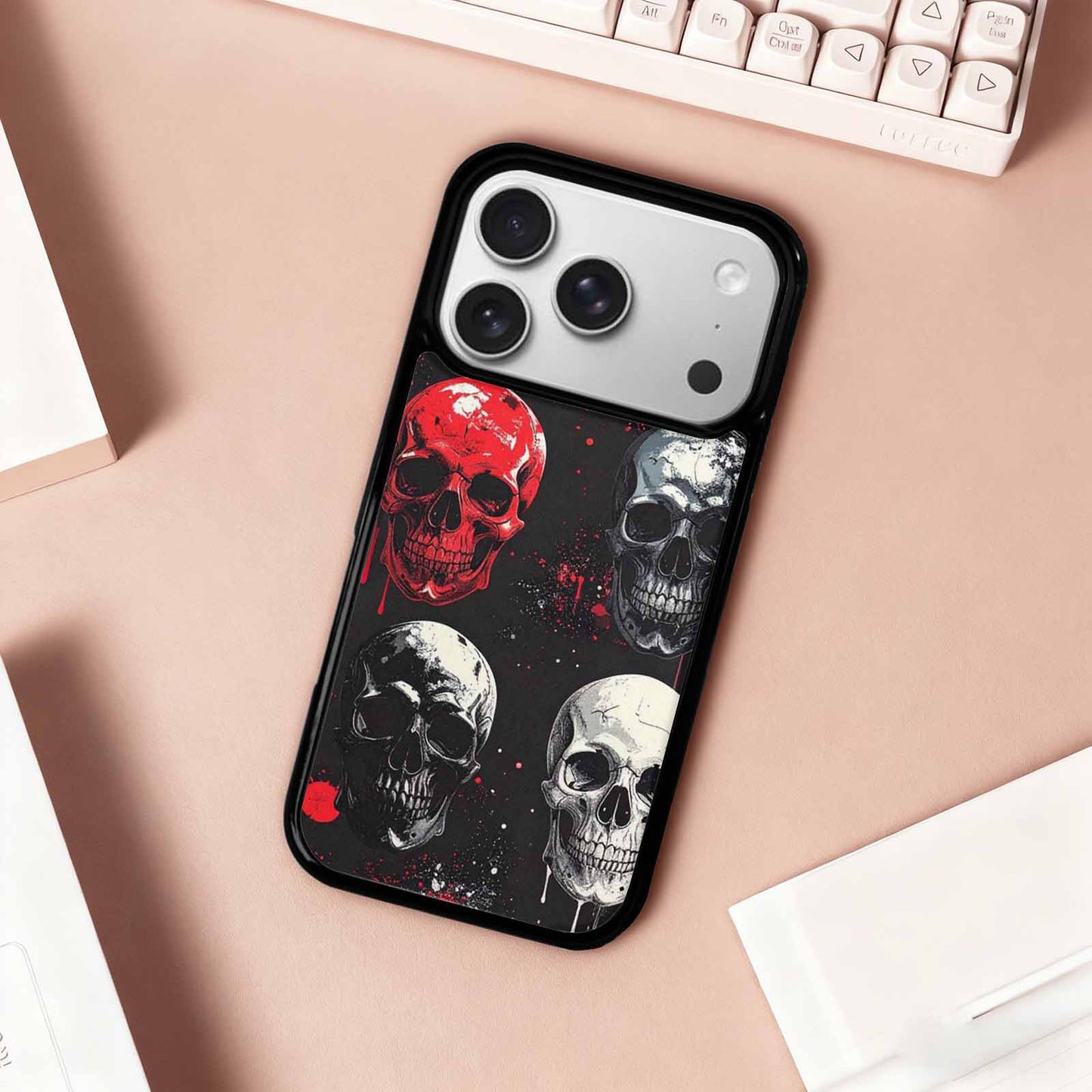 iPhone 17 Pro Case — Skull Dark Art Gothic Print Gothic, Custom Phone Case
