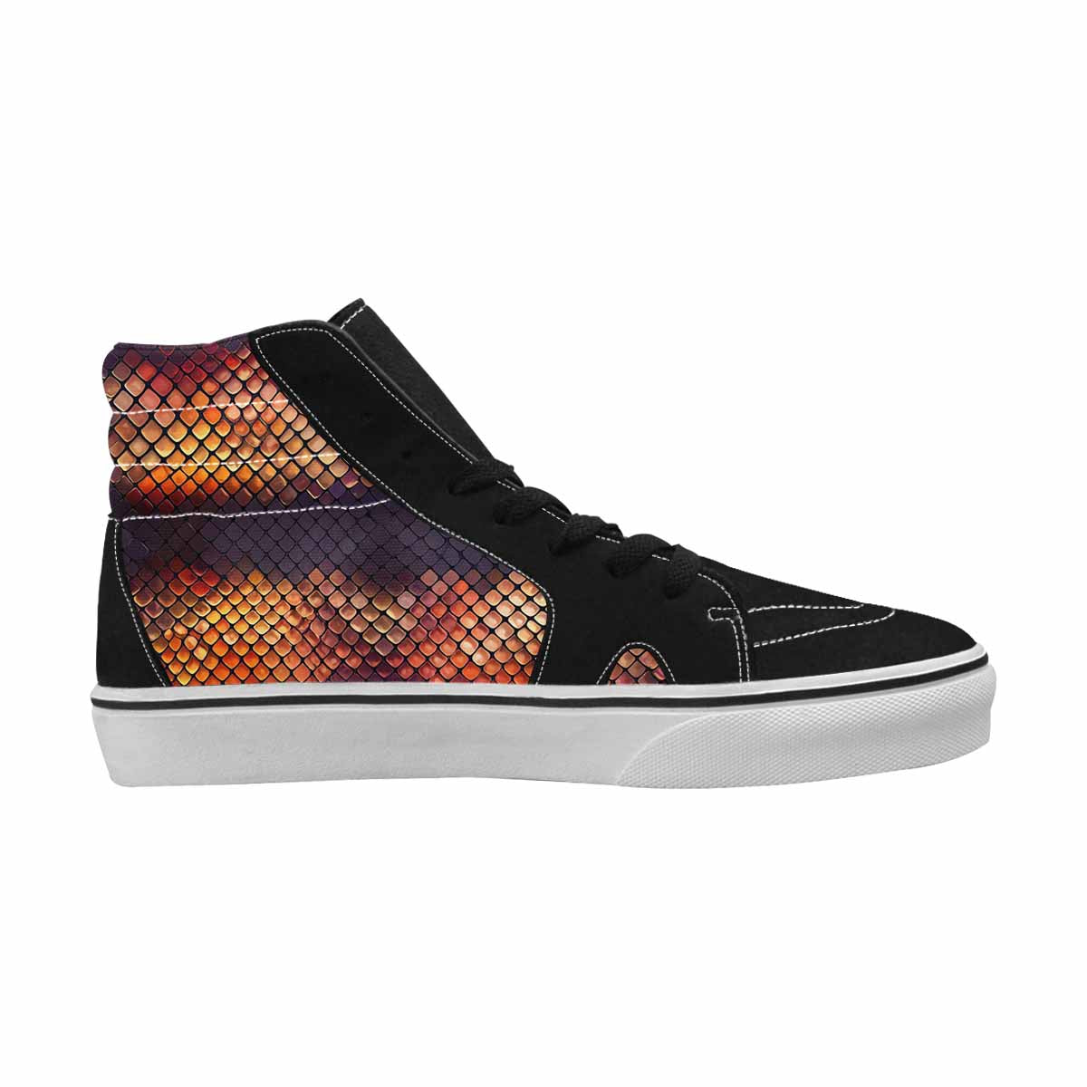 WOMEN'S Dark Snake Print High Top Canvas Grunge Sneakers