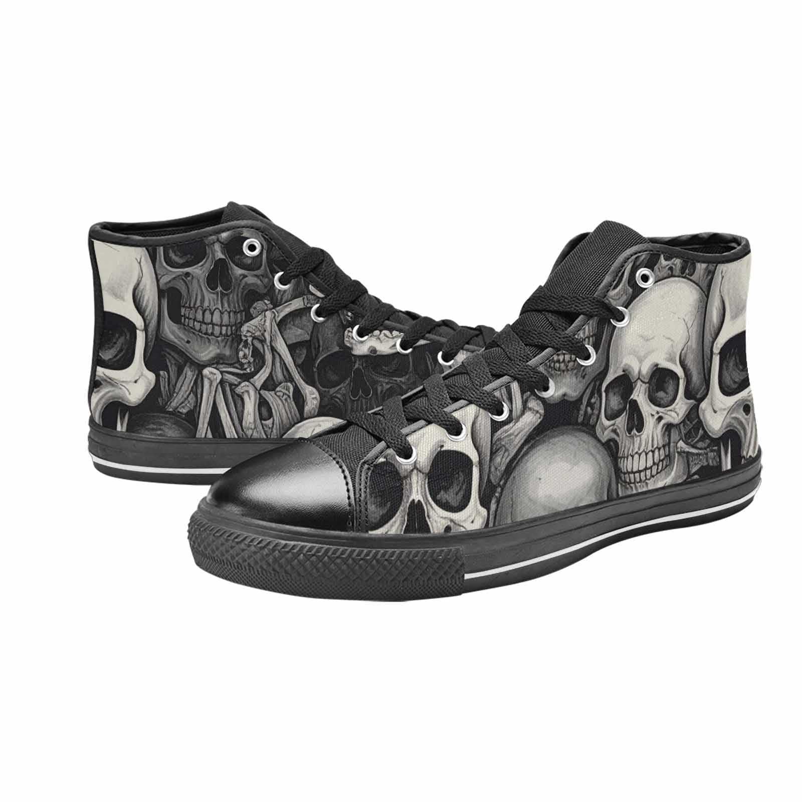 MEN'S Skulls - Classic High Top Canvas Dark Academia Custom Shoes