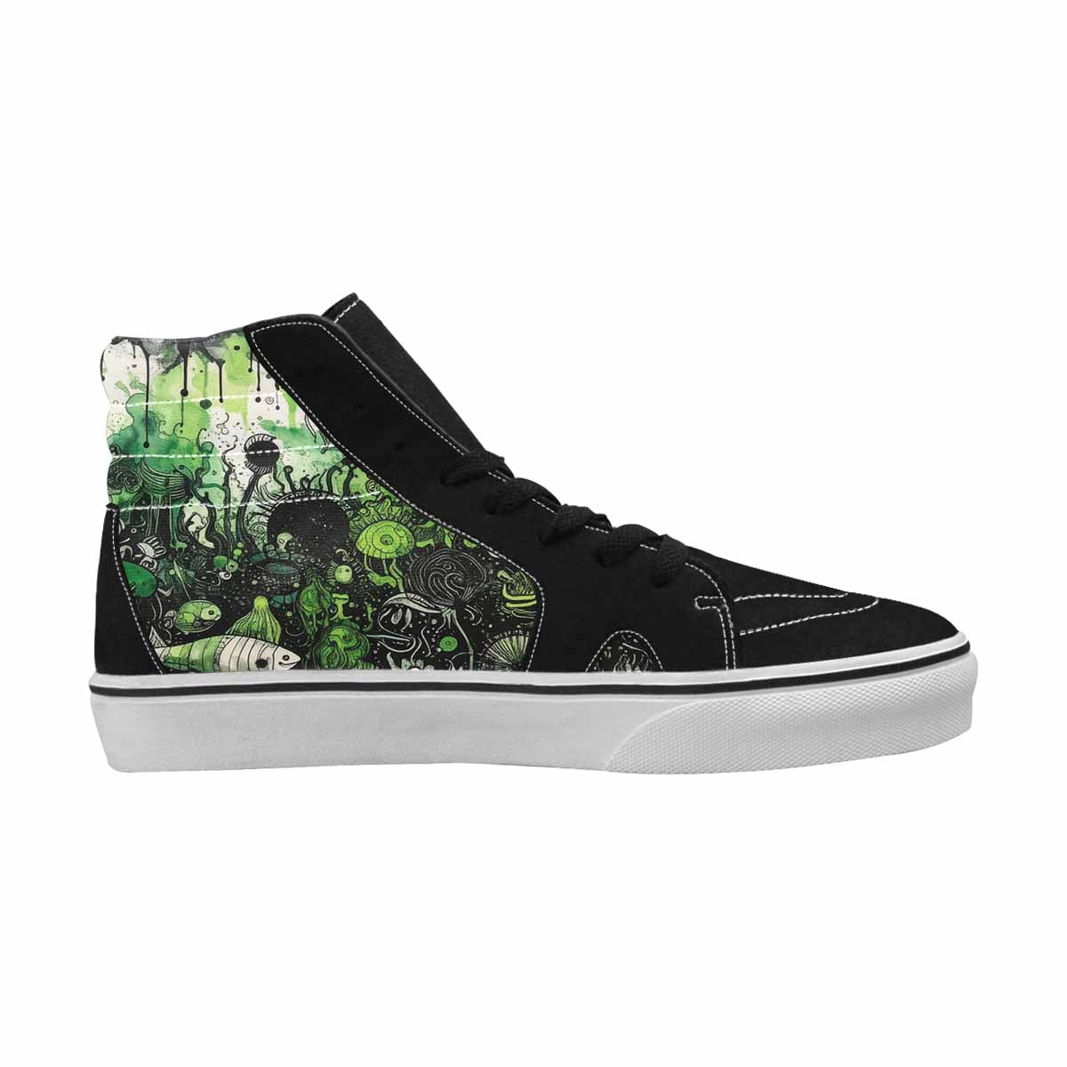 MEN'S Sea Creature Burst High Top Canvas Vibrant Chaos Custom Sneakers