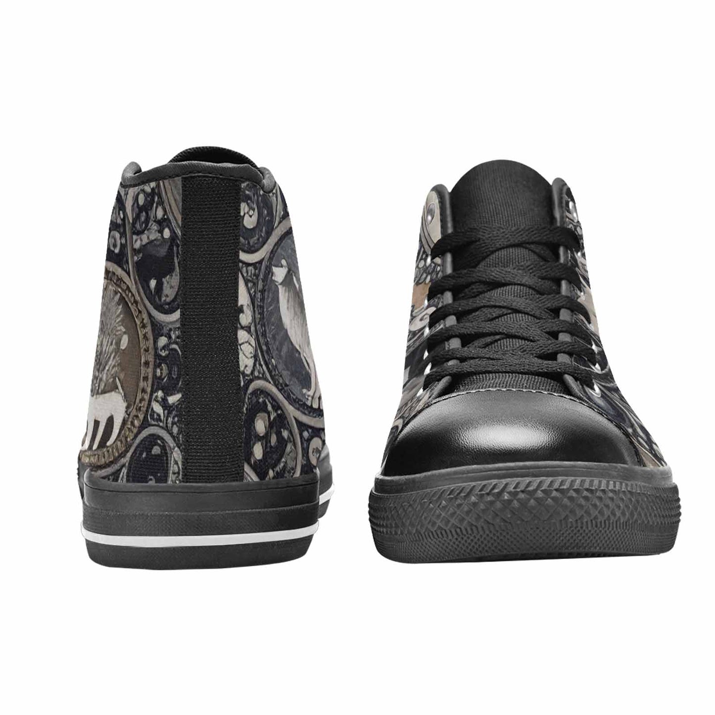 WOMEN'S Wolves Everywhere Collage High Top Canvas Grunge Custom Shoes