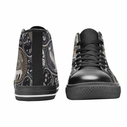 WOMEN'S Wolves Everywhere Collage High Top Canvas Grunge Custom Shoes