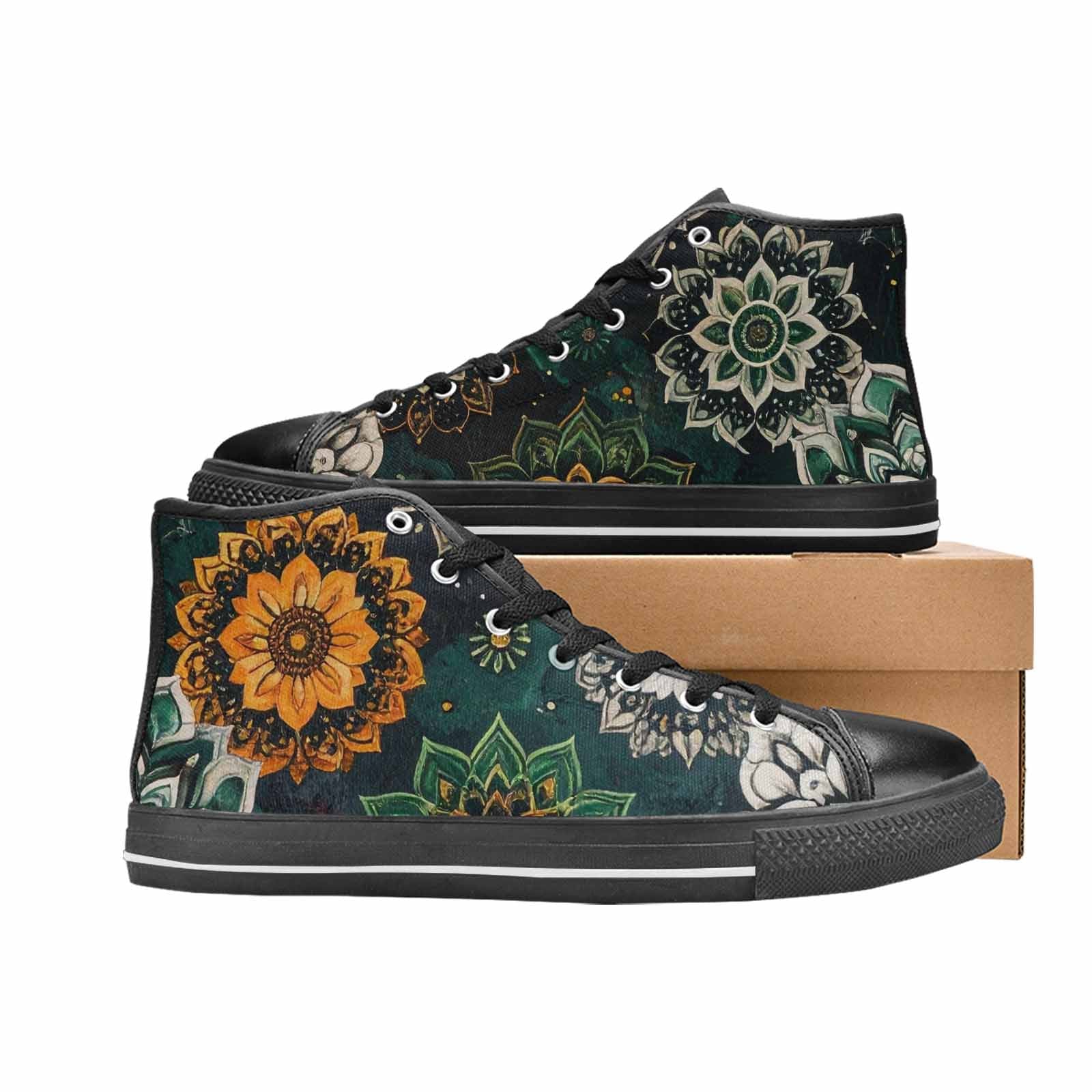 MEN'S Mandala High Top Canvas Cottagecore Custom Shoes