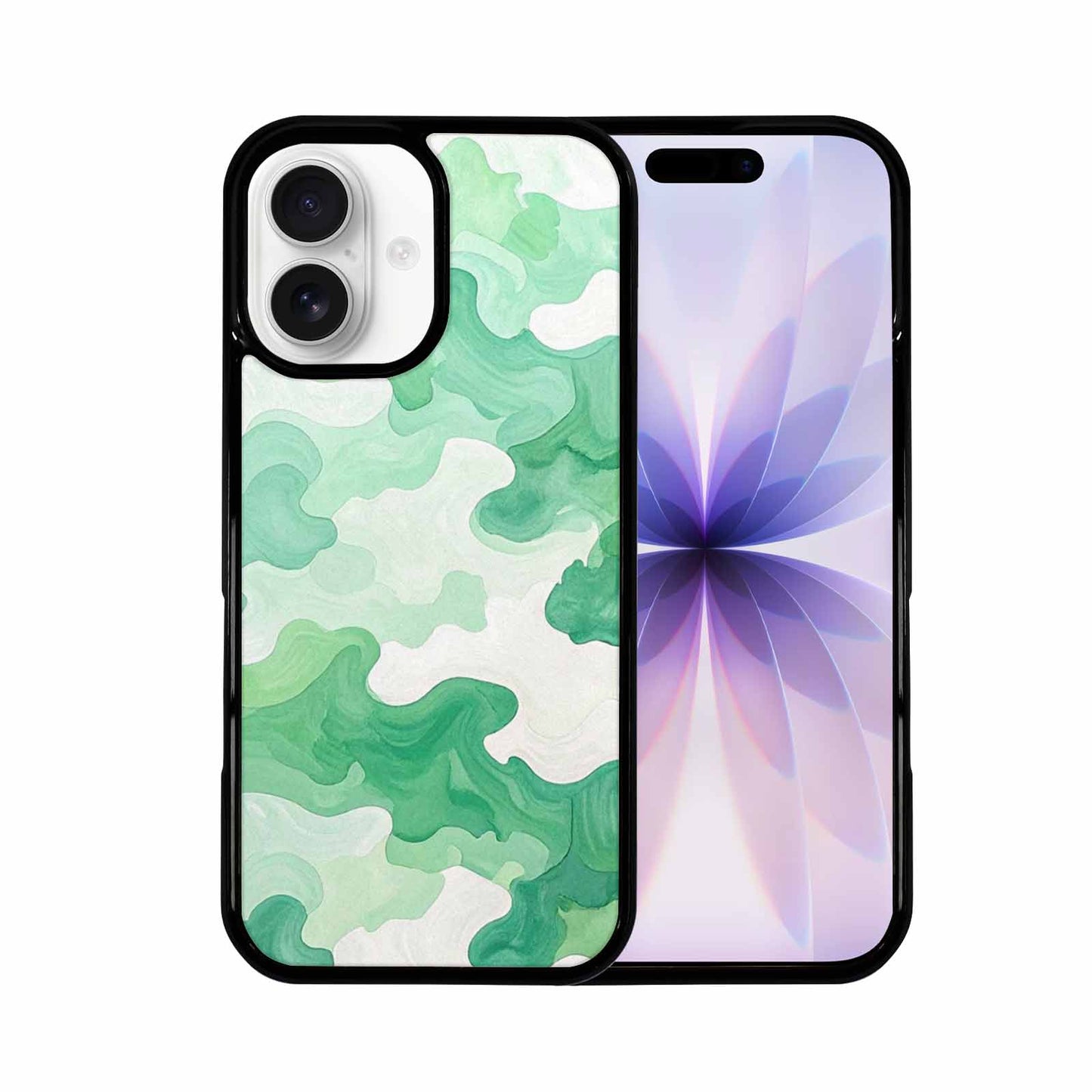 iPhone 17 Case — Camo Mint Green White Camo, Custom Printed Phone Case