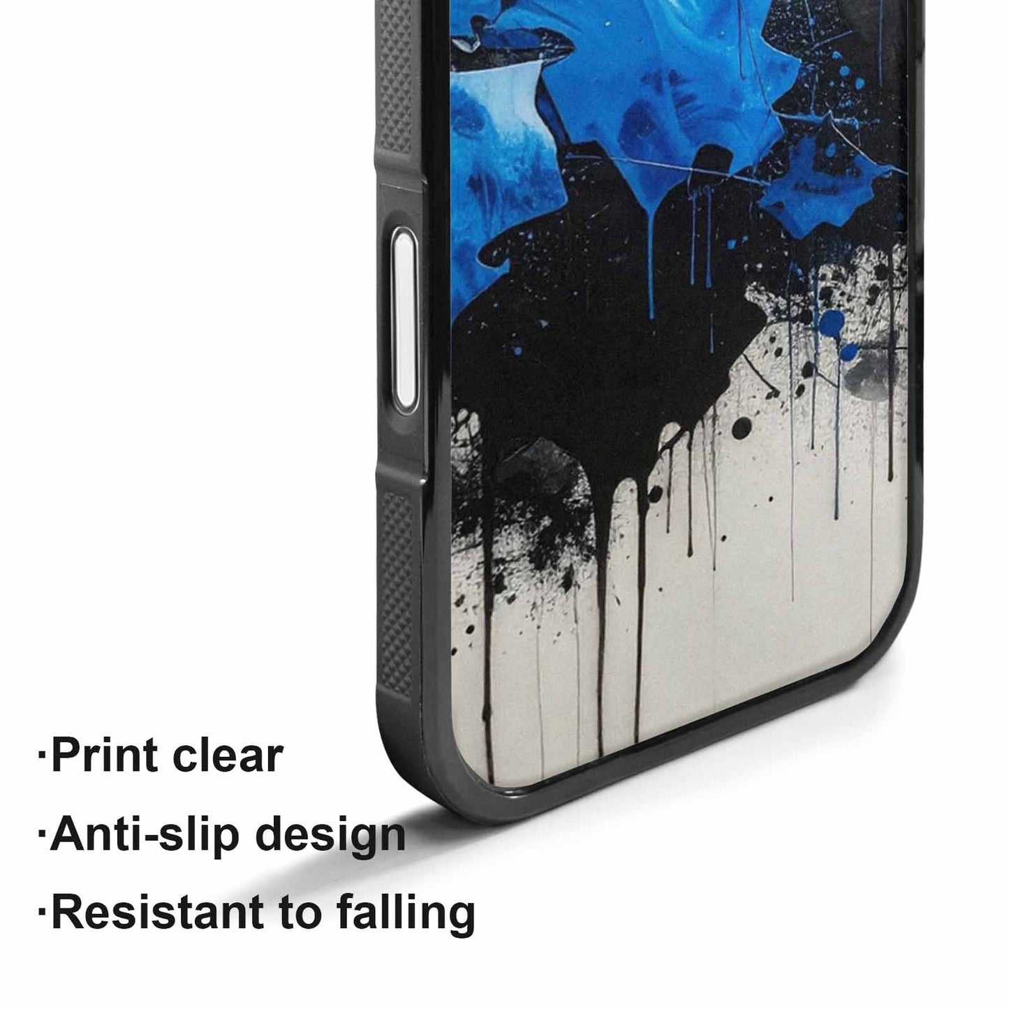 iPhone 17 Case — Black &amp; Blue Ink Camo, Original Design Phone Case