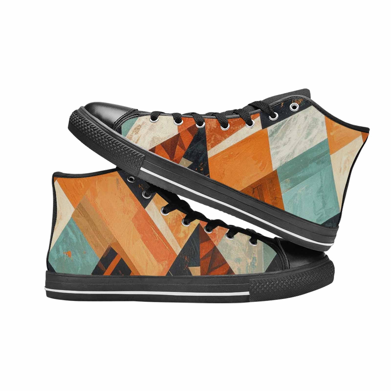WOMEN'S Southwestern Geometric Diamond High Top Canvas Dreamcore Custom Sneakers
