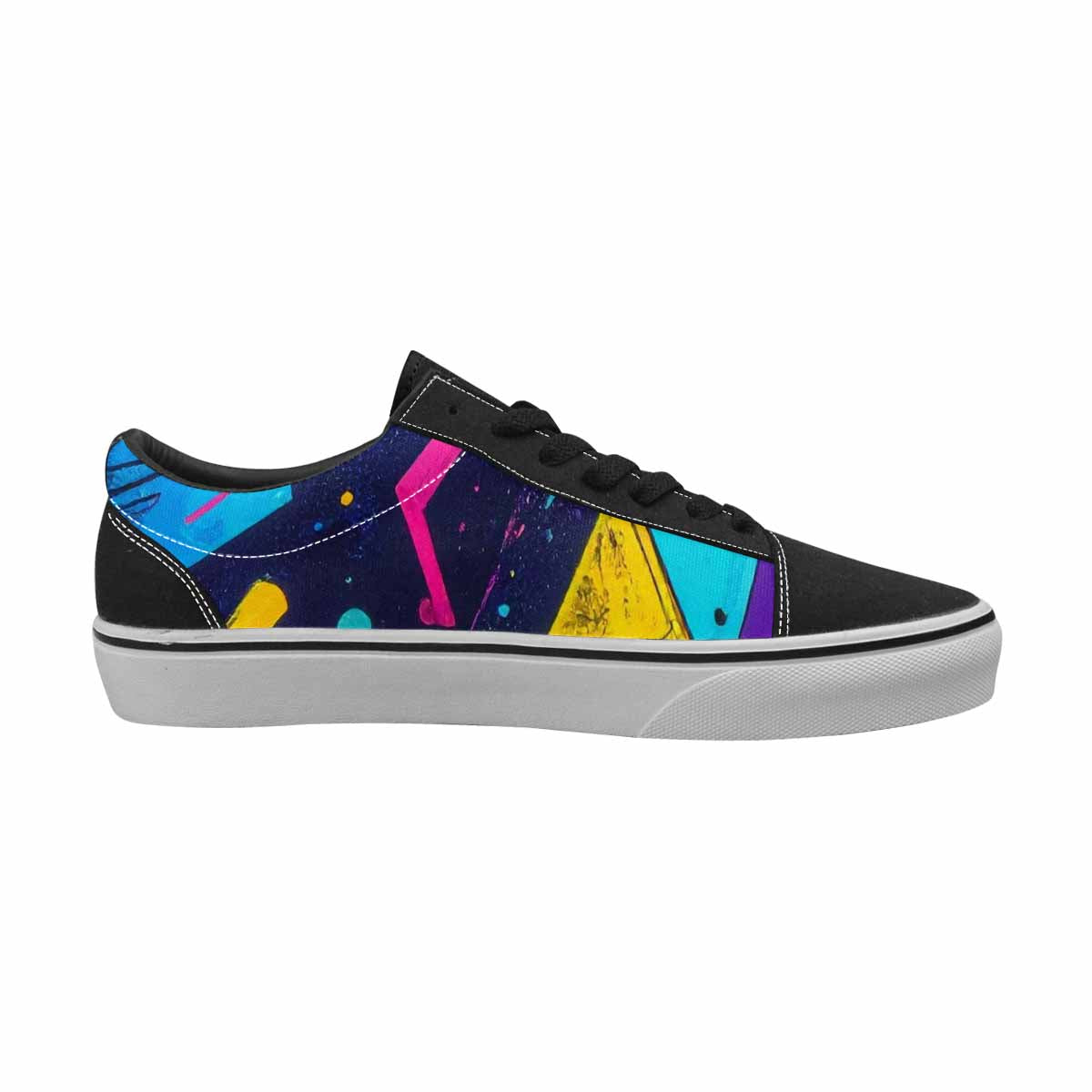 MEN'S Memphis Squiggles Triangles Dots Canvas Lace-Up Aesthetic Custom Shoes