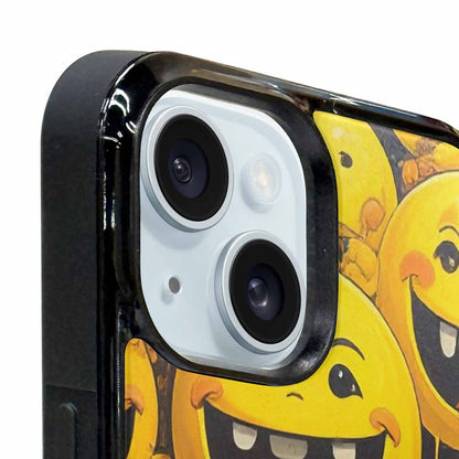 iPhone 15 Case — Melting Moon Smiley Red Splatt, Custom Printed Phone Case