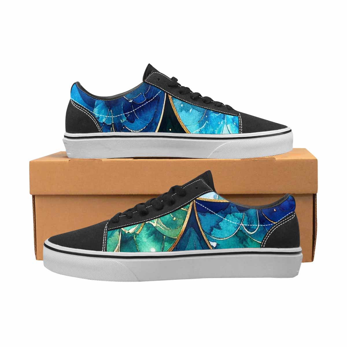 WOMEN'S Mermaid Scale Canvas Lace-Up Aesthetic Sneakers