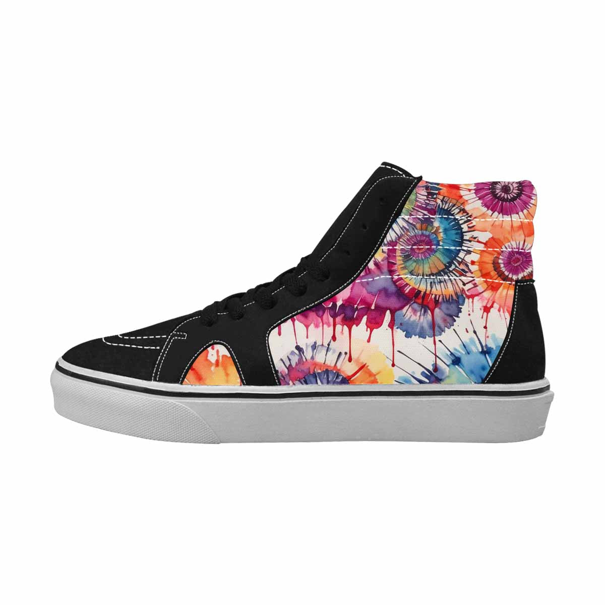 MEN'S Tie High Top Canvas Melting Art Custom Sneakers