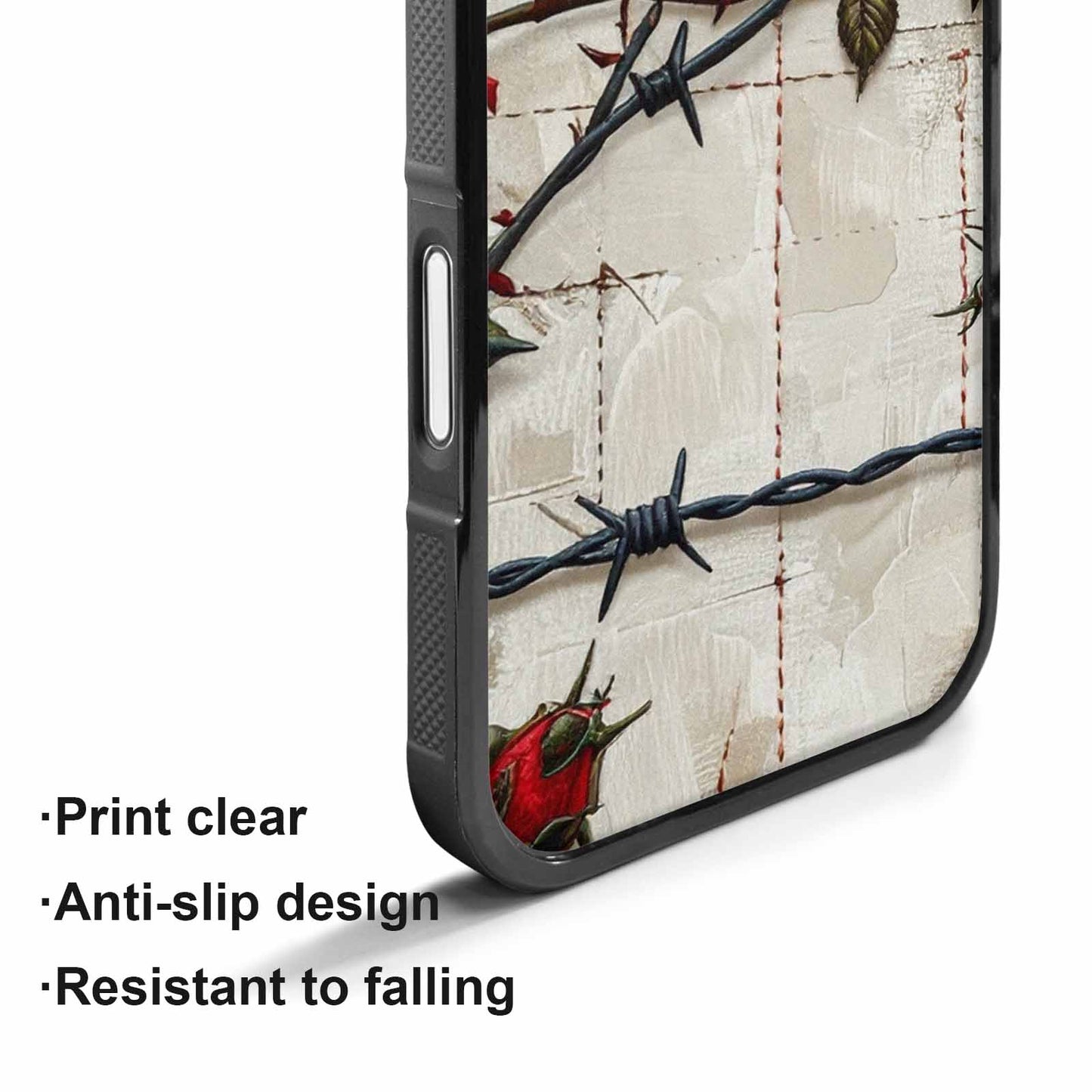 iPhone 17 Case — Glossy Barbed Wire Original Art, Customized Protective Case