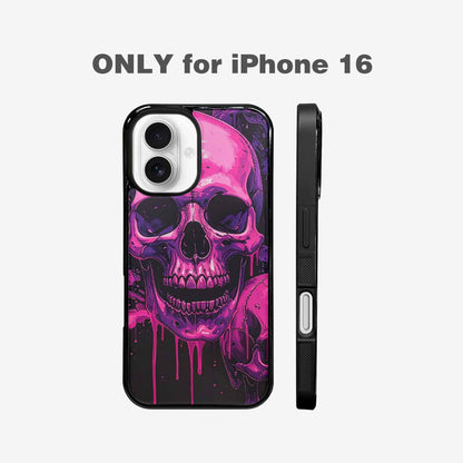 iPhone 16 Case — Pink Purple Skeletons Neon Drip Melting, Customized Protective Case