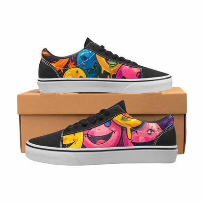 WOMEN'S Melting Moon Smiley Lace-Up Canvas Vivid Sneakers