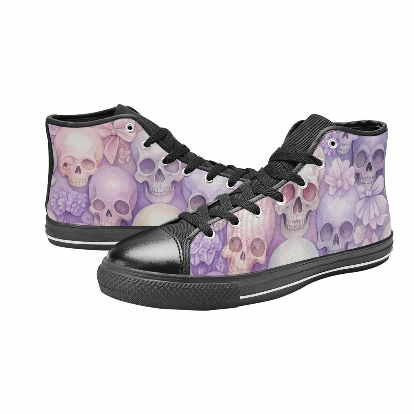 MEN'S Skulls - Pastel High Top Canvas Grunge Custom Sneakers