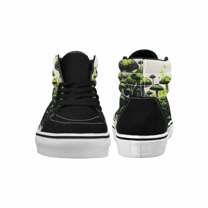 MEN'S Rainbow Drip Mushrooms High Top Canvas Cottagecore Custom Sneakers