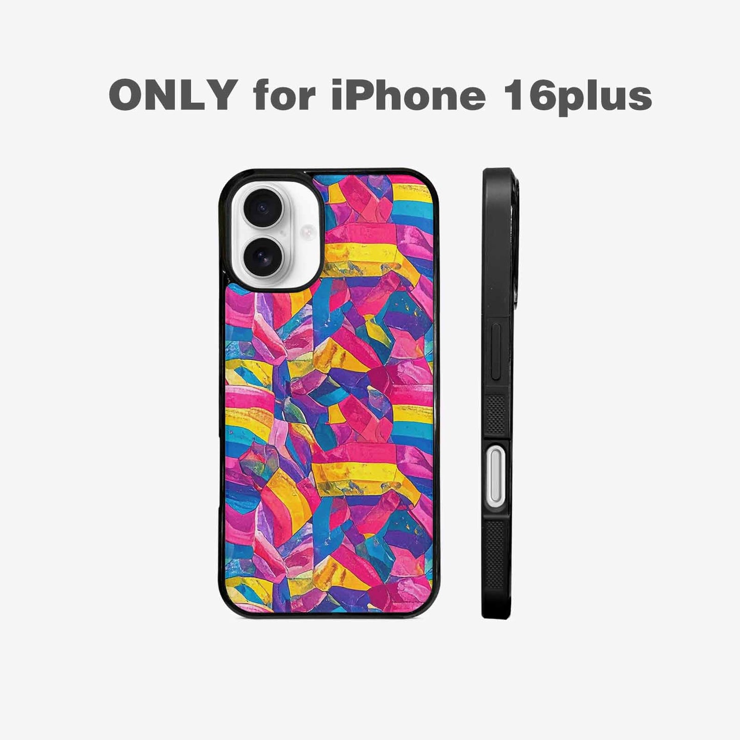 iPhone 16 Plus Case — Pansexual Flag Color Theme Small Rainbow, Custom Phone Case