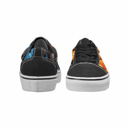 WOMEN'S Flame Burst Lace-Up Canvas Melting Art Sneakers