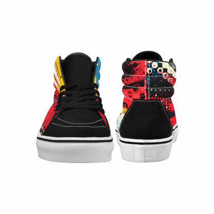 WOMEN'S Comic Book Halftone High Top Canvas Wallpaper Art Shoes