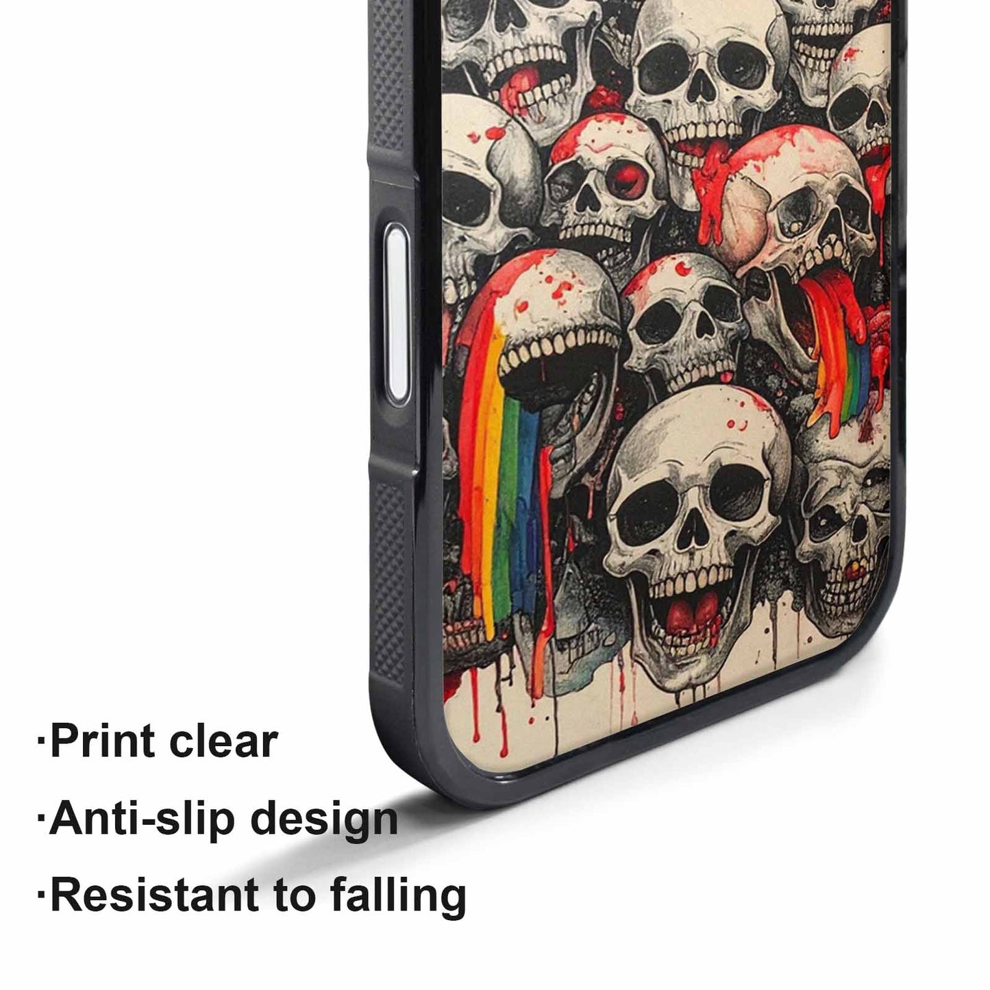 iPhone 17 Pro Case — Rainbow From Skulls Mouth Black Gothic, Custom Art Phone Cover