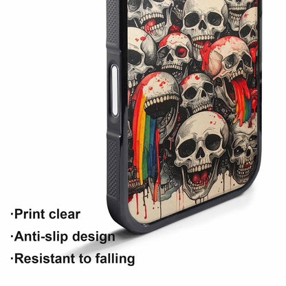 iPhone 17 Pro Case — Rainbow From Skulls Mouth Black Gothic, Custom Art Phone Cover