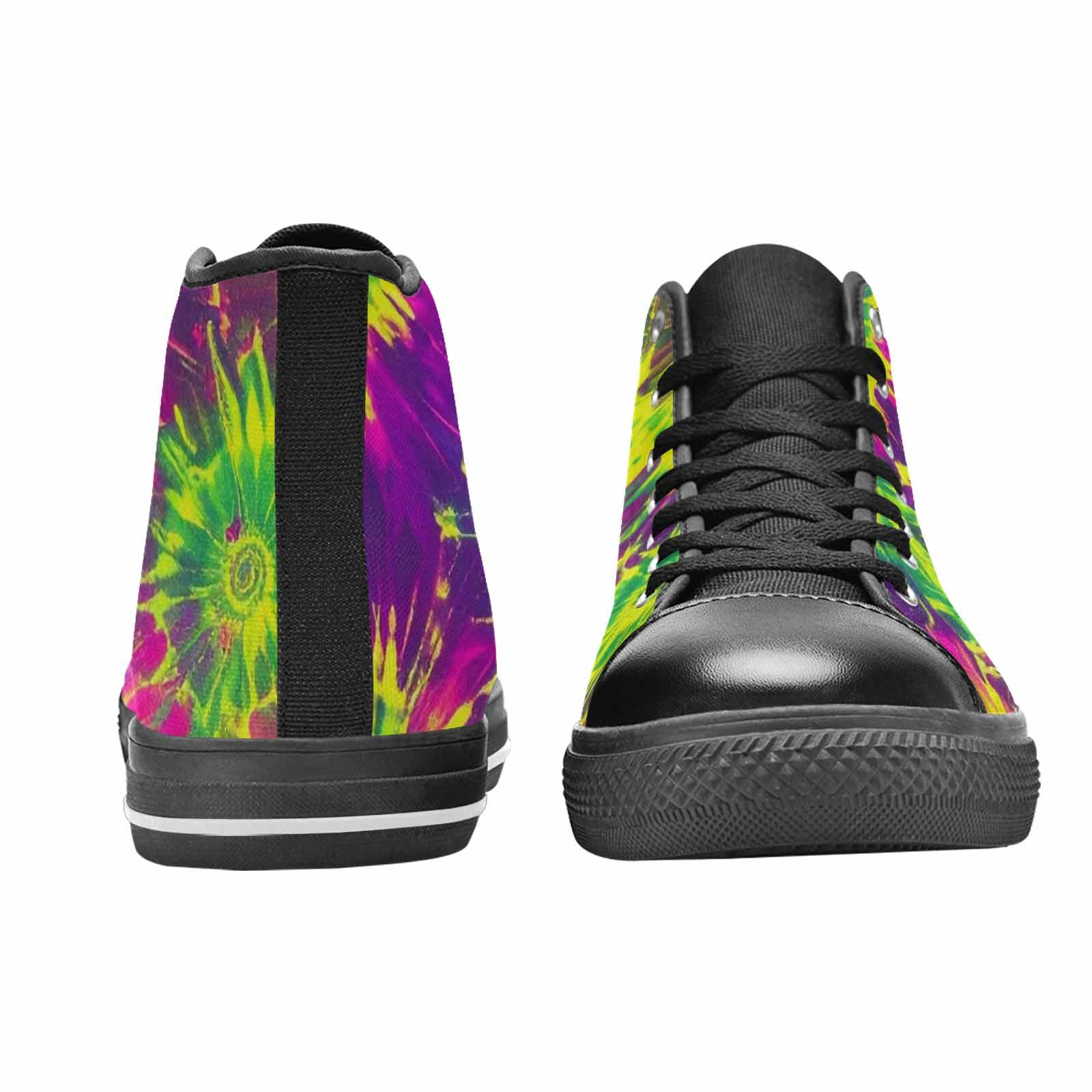 MEN'S Tie Dye - High Top Canvas Vibrant Chaos Custom Shoes