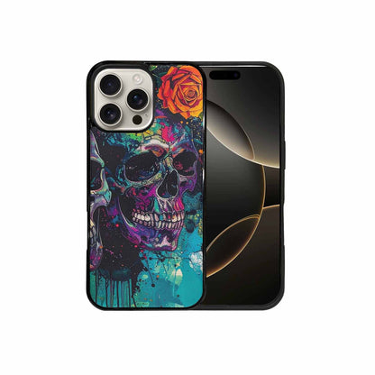 iPhone 16 Pro Max Case — Skulls Roses Acid Wash, Custom Made Phone Cover