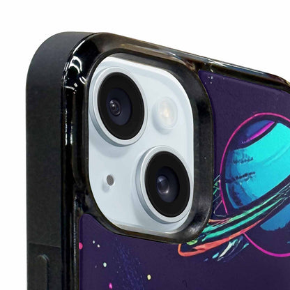 iPhone 15 Plus Case — Space Galaxy Astronaut Pattern Planets Stars, Unique Phone Case Design
