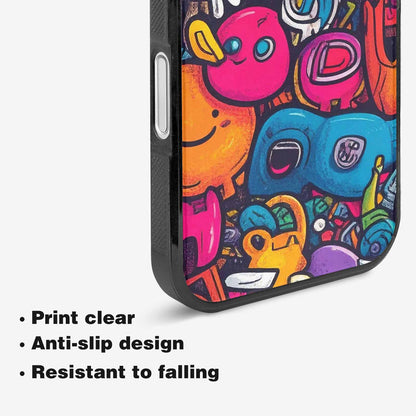 iPhone 16 Plus Case — Hand Drawn Icon Doodle Pattern Hundreds, Custom Art Phone Cover