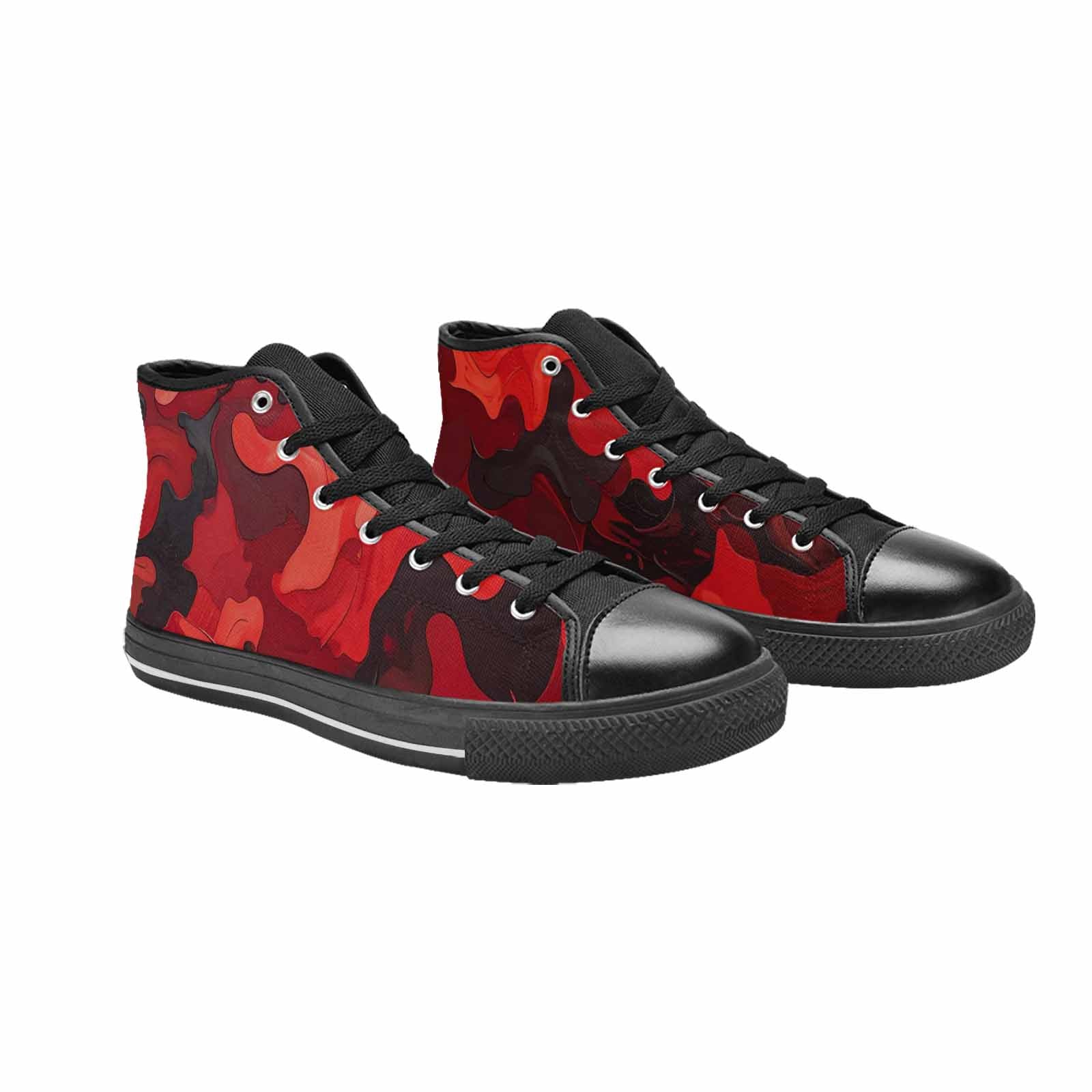 WOMEN'S Military Camouflage Blotch High Top Canvas Surreal Custom Sneakers