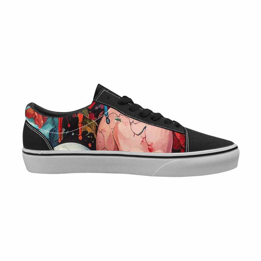 WOMEN'S Skulls Roses Melting Skulls Lace-Up Canvas Dark Academia Custom Sneakers