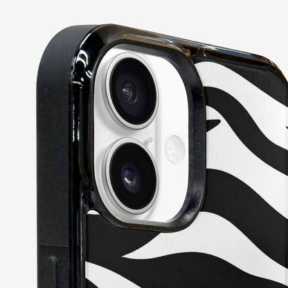 iPhone 16 Case — Zebra Print Black White, Customized Protective Case