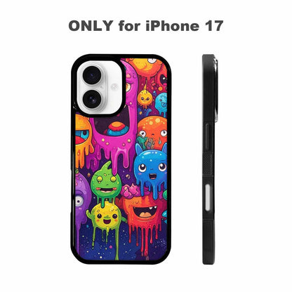 iPhone 17 Case — Melting Cartoon Character Pattern Cartoon Cute, Custom Print Case Cover