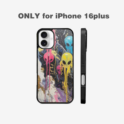 iPhone 16 Plus Case — Aliens Marblemelting Aliens Pa Mif, Custom Made Phone Cover