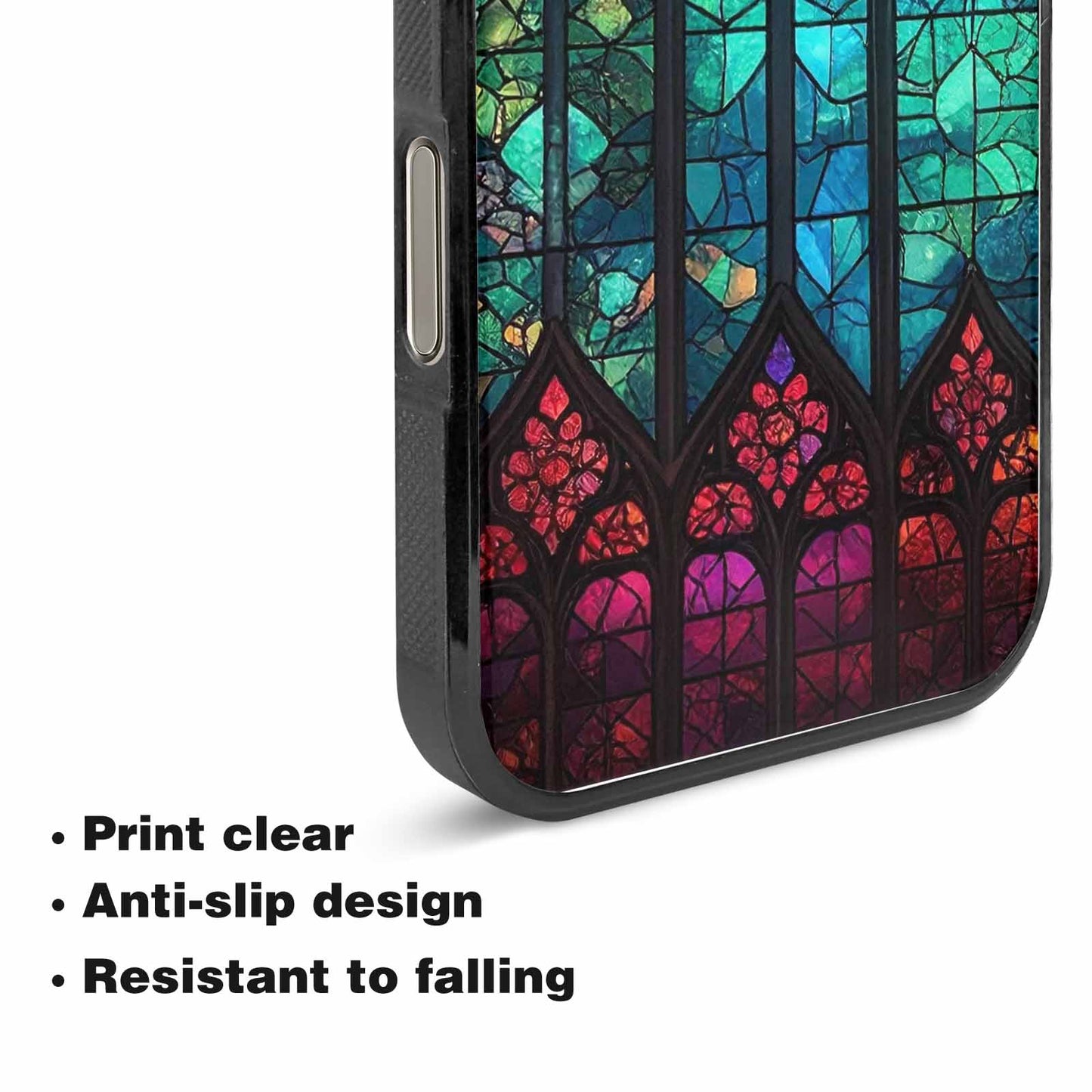 iPhone 15 Pro Max Case — Stained Glass Window Pattern Seamless Repeat, Unique Phone Case Design