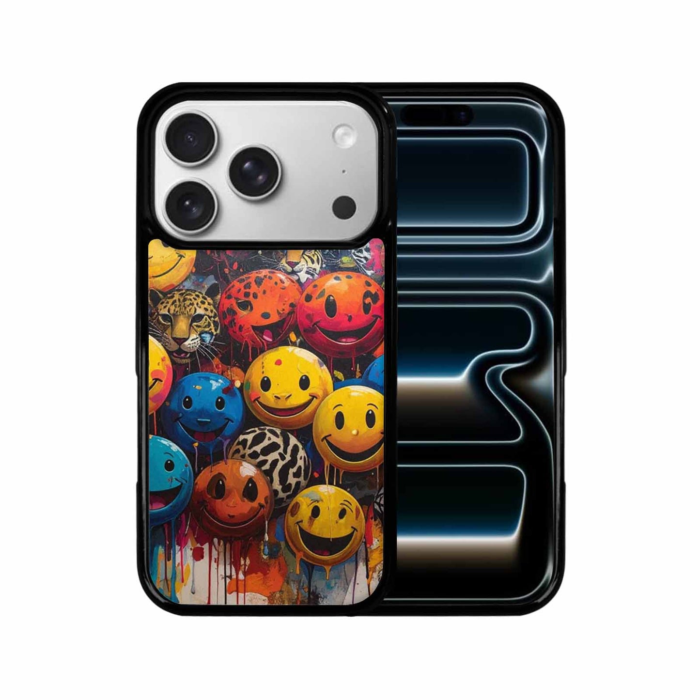 iPhone 17 Pro Case — Smiley Faces Pattern Hundreds Uy4 Original, Custom Print Case Cover