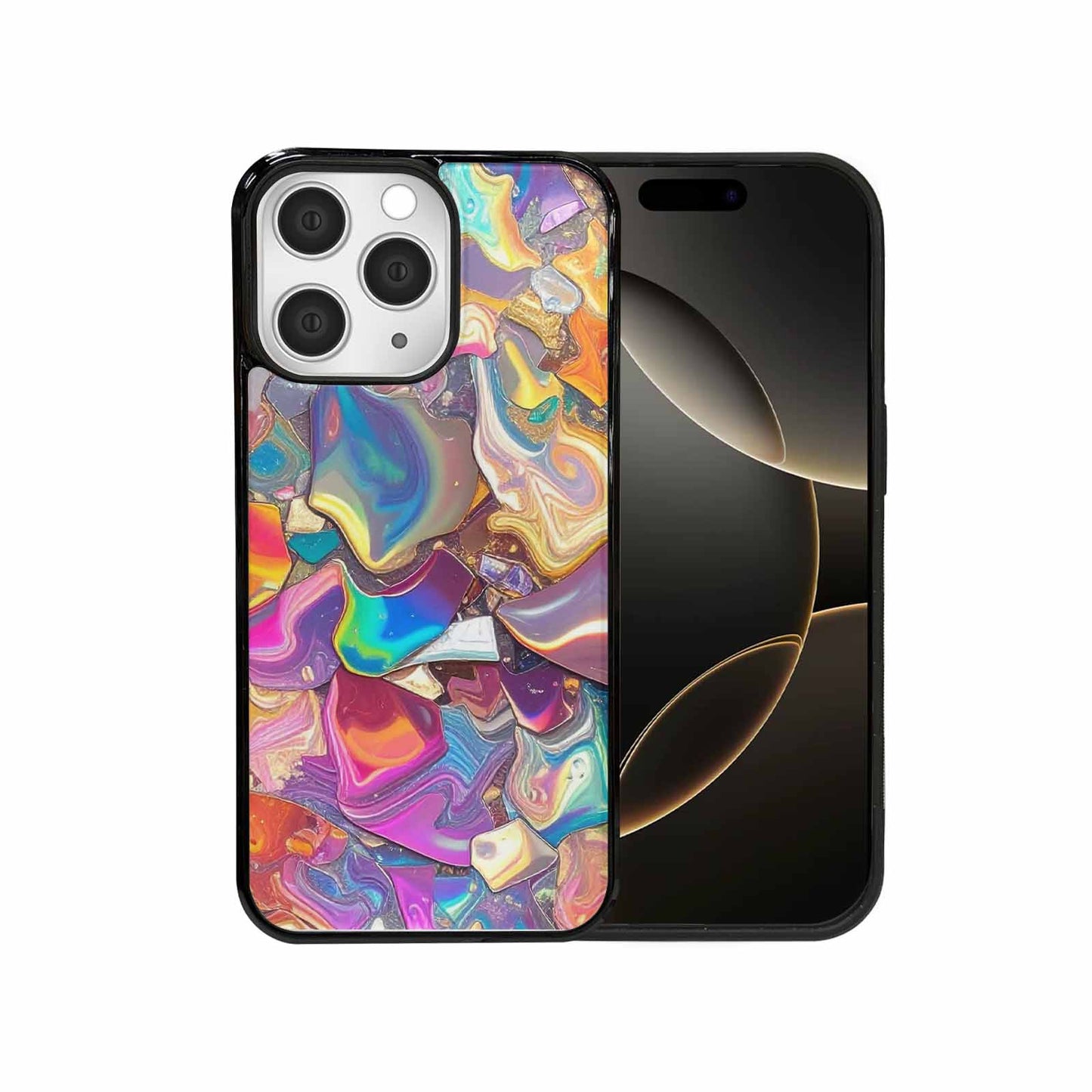 iPhone 15 Pro Max Case — Holographic Iridescent Shimmer Pattern Hundreds Of, Custom Made Phone Cover
