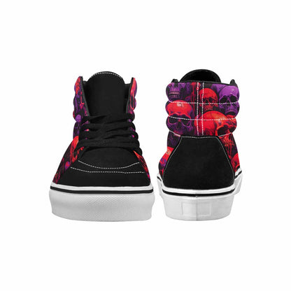 MEN'S Red + Purple Skeletons High Top Canvas Grunge Shoes