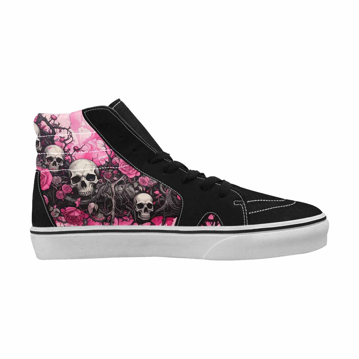 MEN'S Skull Roses High Top Canvas Wallpaper Art Sneakers