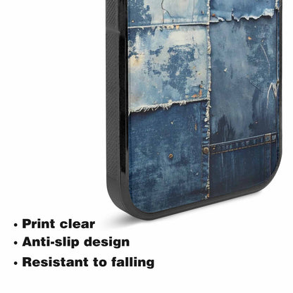 iPhone 15 Case — Denim Distressed Textures Print Edge To, Custom Print Case Cover