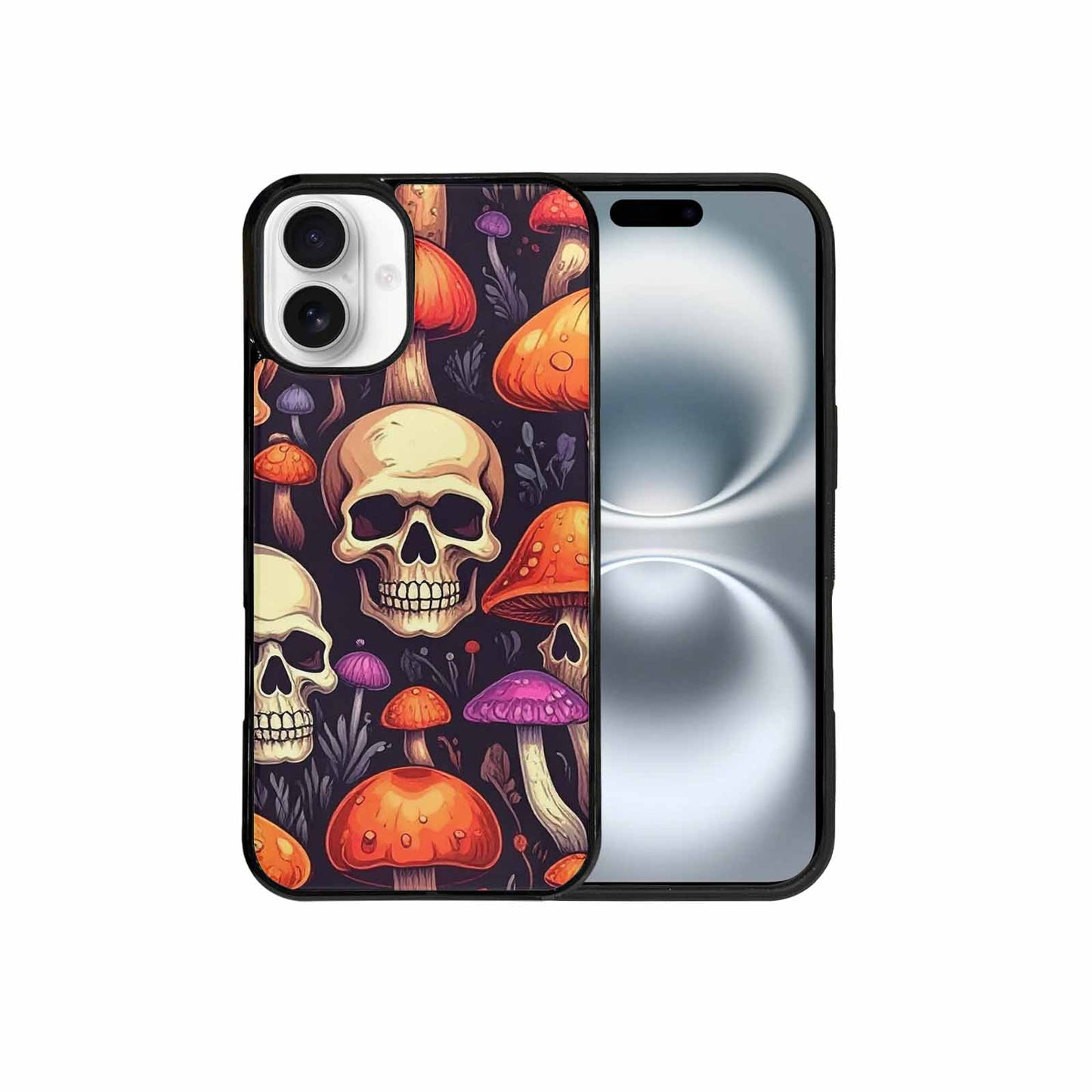 iPhone 16 Plus Case — Mushroom Skulls, Original Design Phone Case
