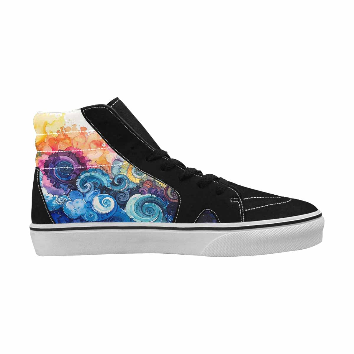 MEN'S Tie High Top Canvas Wallpaper Art Custom Sneakers