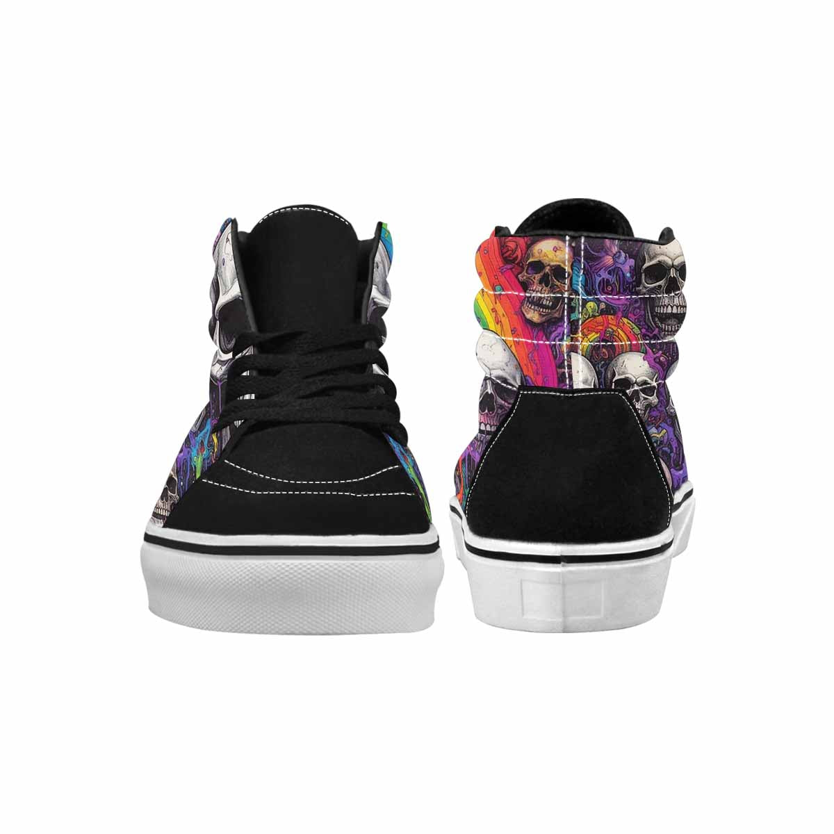 MEN'S Rainbow From Skull S High Top Canvas Wallpaper Art Custom Sneakers