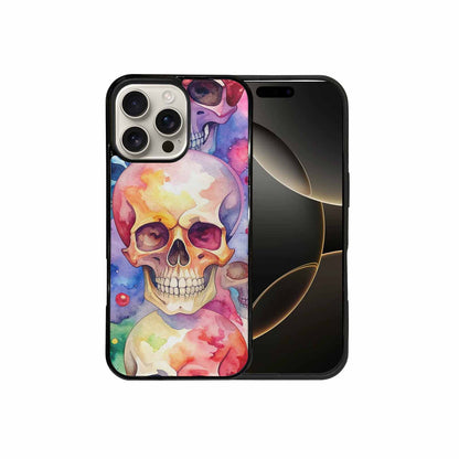 iPhone 16 Pro Max Case — Kulls Watercolor Skulls Small Skull Pattern, Custom Printed Phone Case