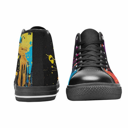MEN'S Paint Splatter High Top Canvas Neon Fantasy Shoes