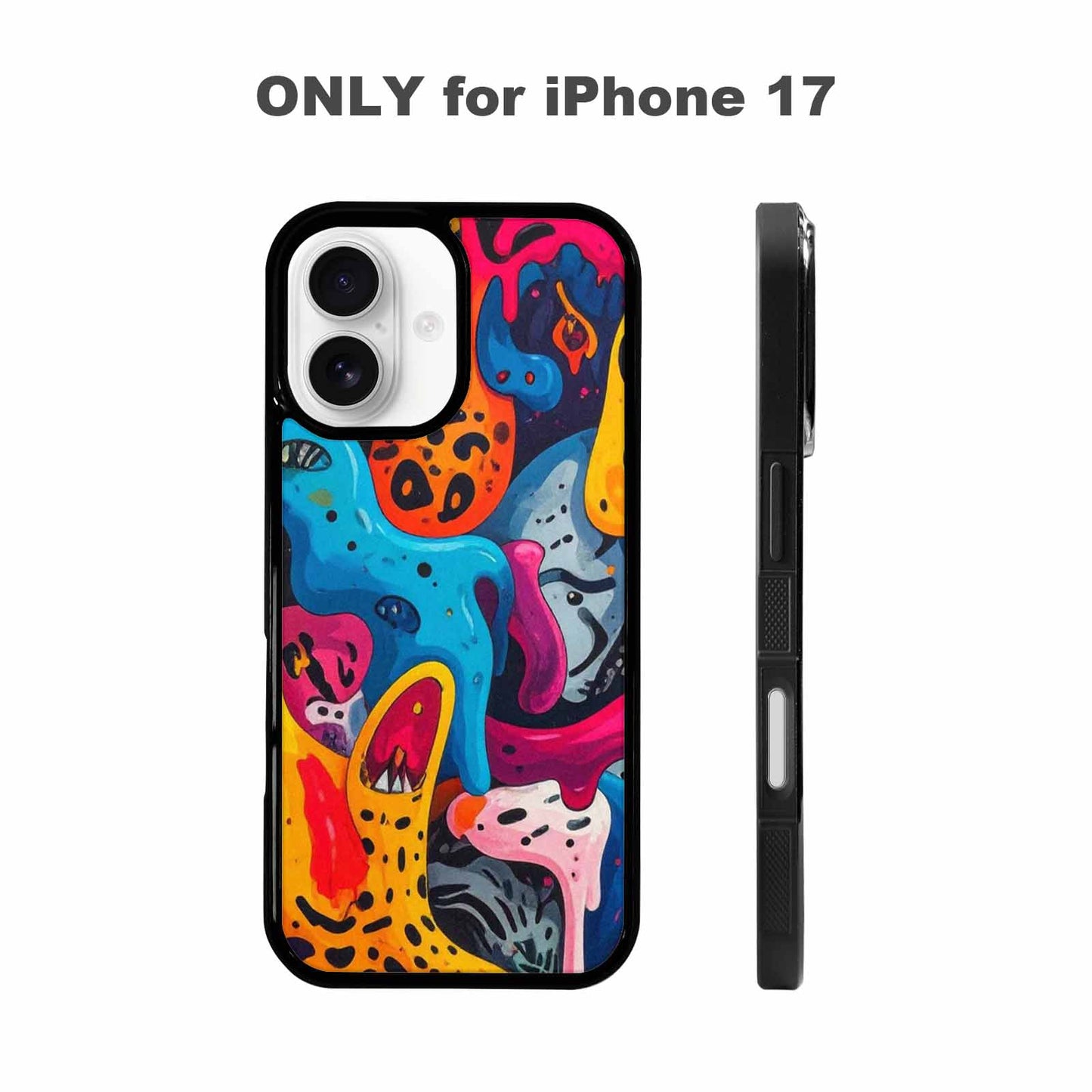 iPhone 17 Case — Melting Aliens Pattern Alien Scifi, Custom Art Phone Cover
