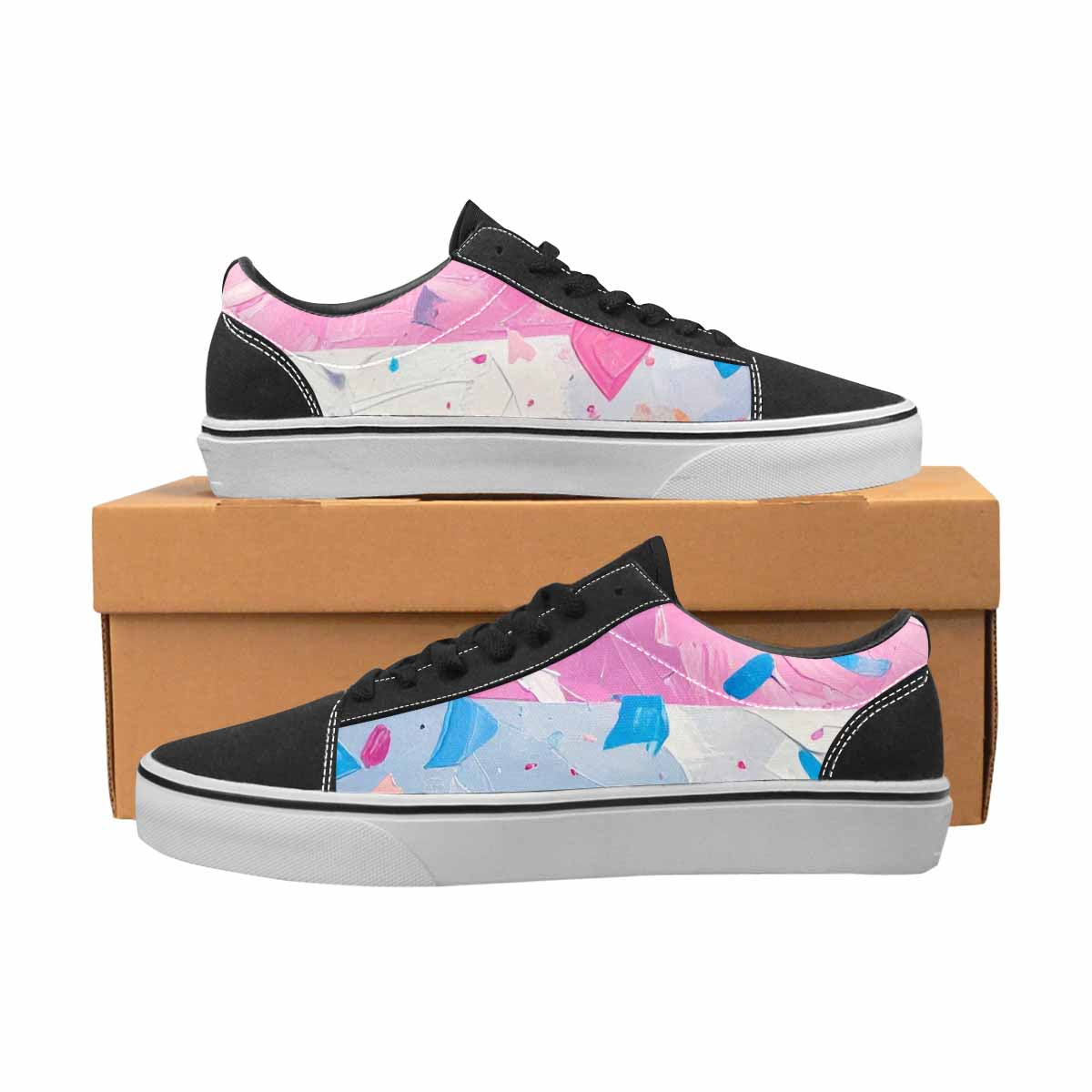WOMEN'S Transgender Pride Flag Lace-Up Canvas Grunge Custom Shoes