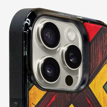 iPhone 15 Pro Max Case — African Kente Cloth Inspired Pattern Geometric, Personalized Phone Case