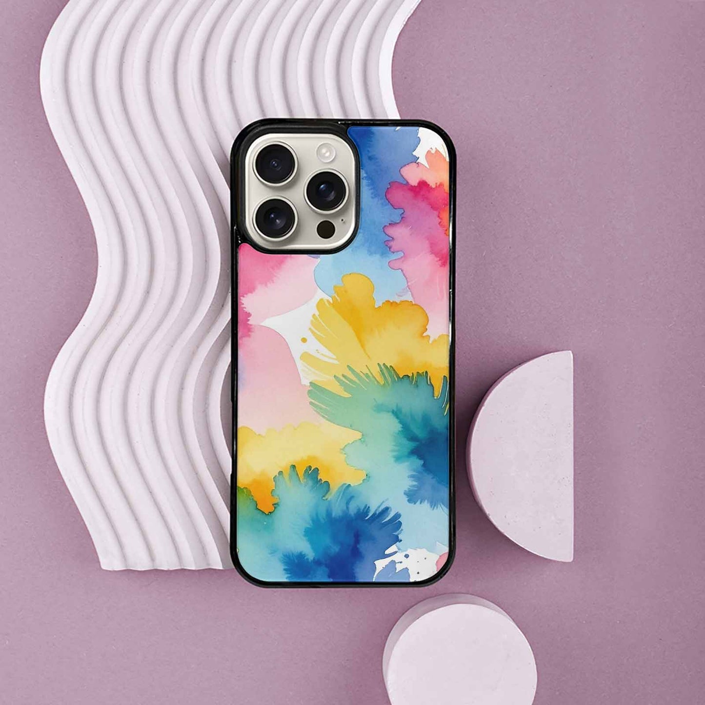 iPhone 16 Pro Max Case — Trans Strong Watercolor Seamless Pattern Vibrant, Customized Protective Case